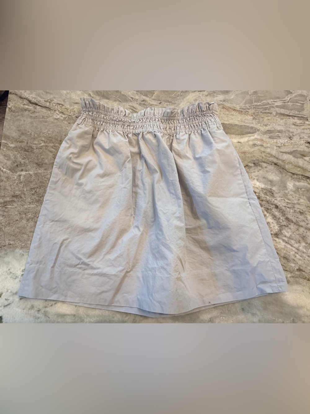 J.Crew Factory Skirt Womens 2 Light Gray Cotton Smocked Waist A-Line Pull On